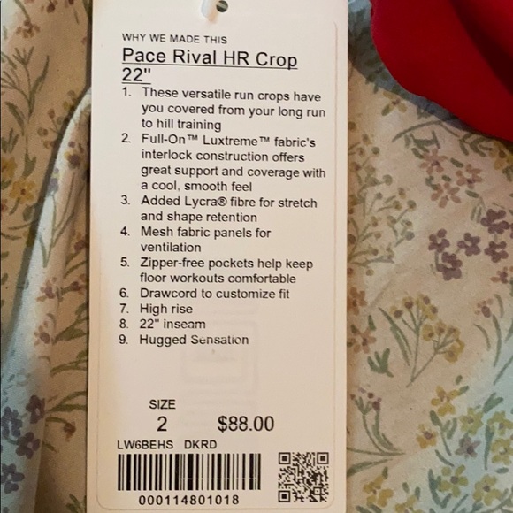 Lululemon pace rival high-rise crop 22” - Picture 9 of 9